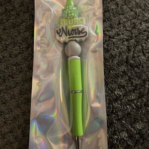 Neuro Nurse Green Glitter Top Pen